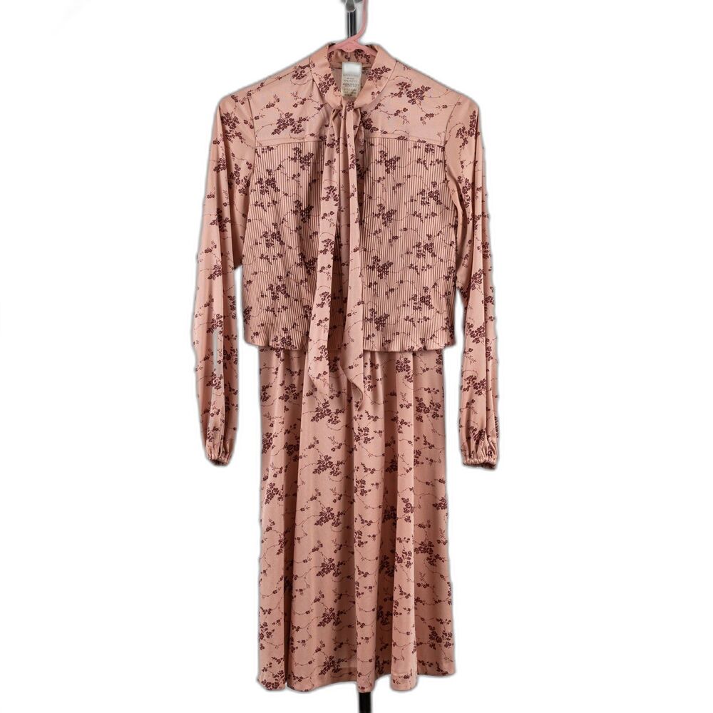 Vintage 70s Queen's Row knee length dress size 10/S/M